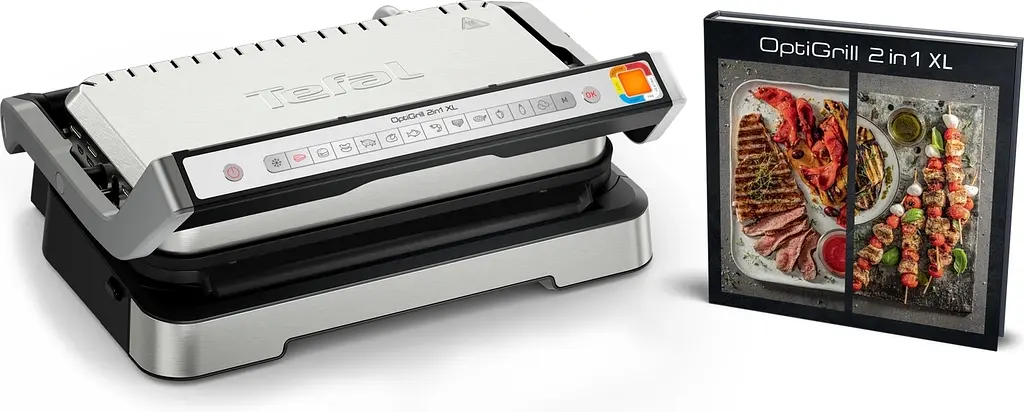 Гриль Tefal прижимной OptiGrill 2in1 XL 2200Вт съемные пластины сенсор толщины продуктов металл (GC782D30) - фото 3