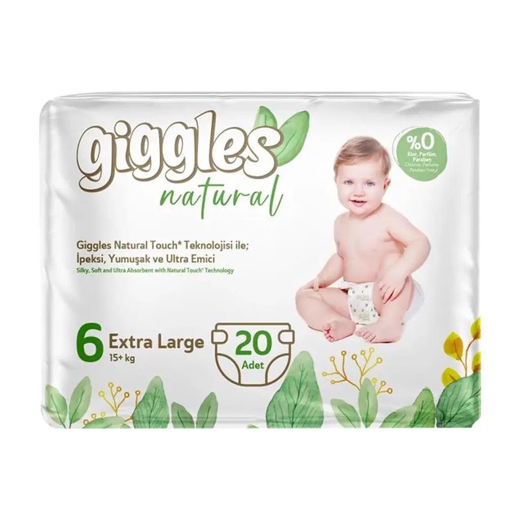 Підгузки Giggles Natural 6 Extra Large 15+ кг 20 шт (8680131206421)