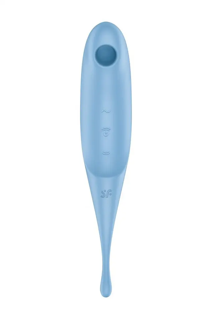 Вакуумний стимулятор клітора з вібрацією Satisfyer Twirling Pro блакитний - фото 2