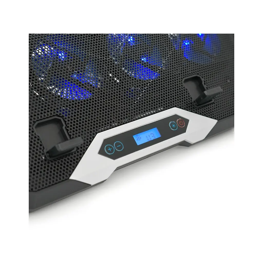 Підставка до ноутбука IceCoorel 10-17", 8x70mm, 2xUSB, + LCD, 410x297x40mm, RGB (K10) - фото 5