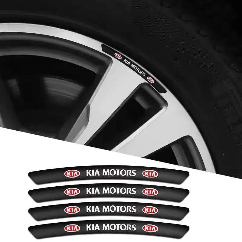 Емблема обода колеса Kia 4 шт Алюміній наклейка на диски на скотчі Чорні - фото 2