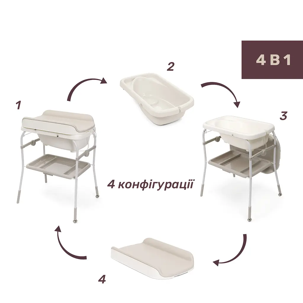 Столик для сповивання з ванночкою Chicco Soft Bubble Armonia бежевий (87186.84) - фото 3