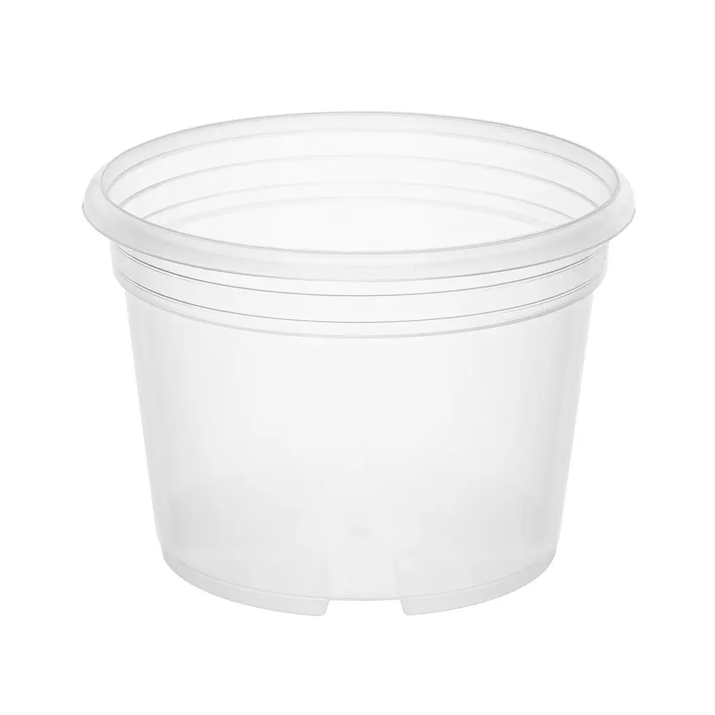 Прозорий пластиковий горщик для рослин із дренажними отворами 0.6 л, набір 5 шт. Прозорий 88389 - фото 8