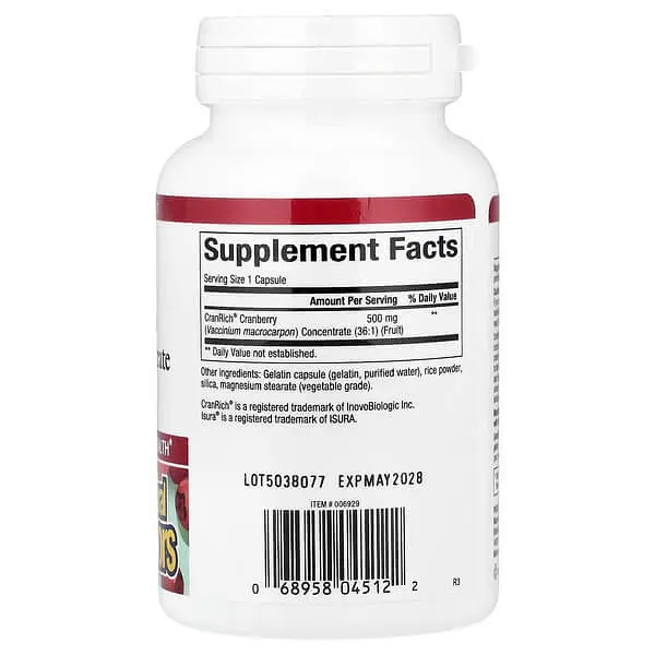 Журавлина Cranberry Concentrate 500 mg 90 Capsules Natural Factors vit0005987 - фото 2