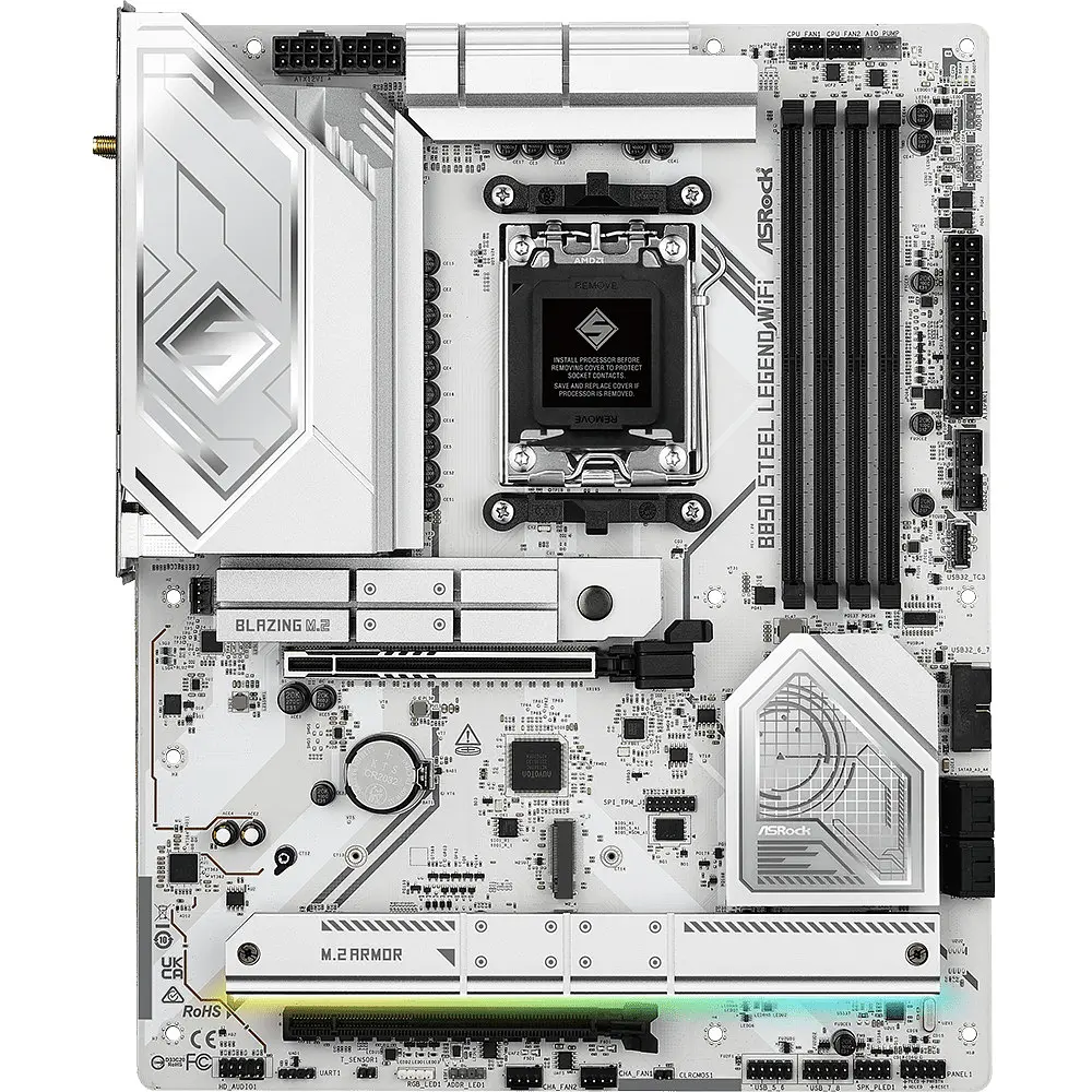 Материнська плата ASRock B850 Steel Legend WiFi (AM5/B850, 4xDDR5, 2xPCIex16, HDMI, 4xSATA, 4xM.2, 2.5GLan, ATX) - фото 6
