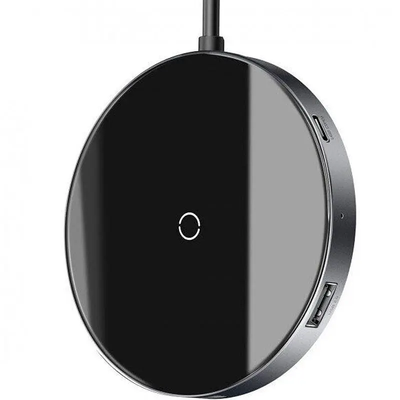 Беспроводное зарядное устройство Baseus Circular Xiaomirror Wireless Charger Hub Type-C to USB3.0+USB2.0 Type-C WXJMY-0G - фото 5