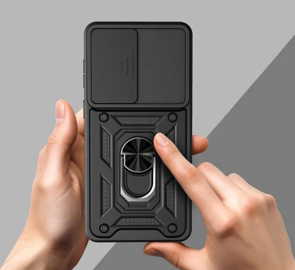 Чехол Primo Shockproof для Samsung Galaxy S26 Plus (SM-S947) - противоударный, с подставкой и шторкой для камеры - Black - фото 9