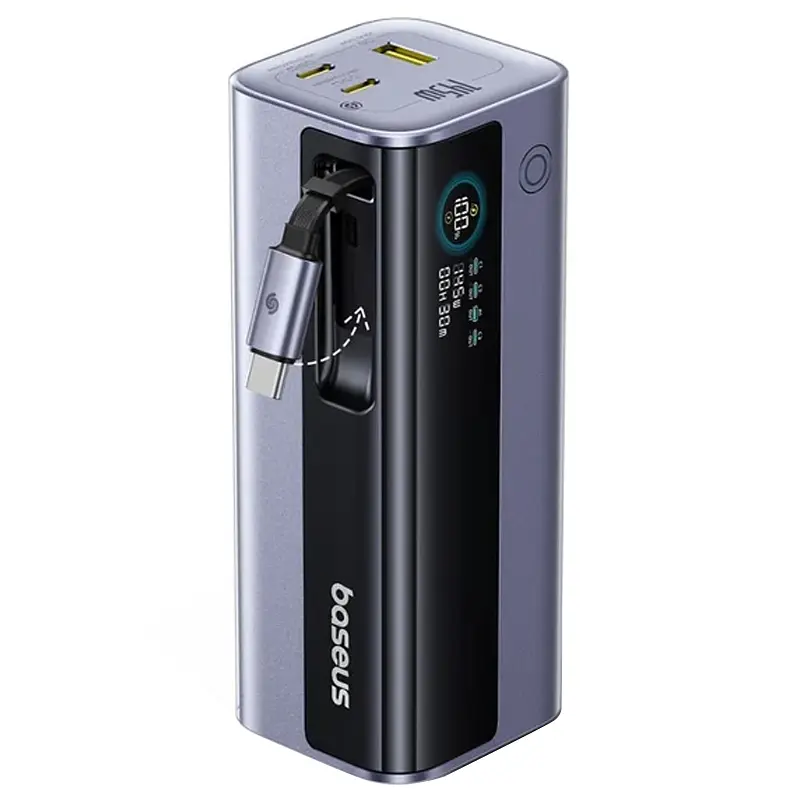 Портативний ЗП Power Bank Baseus EnerGeek GR11 PD200W with cable 25000 mAh Space Grey - фото 3