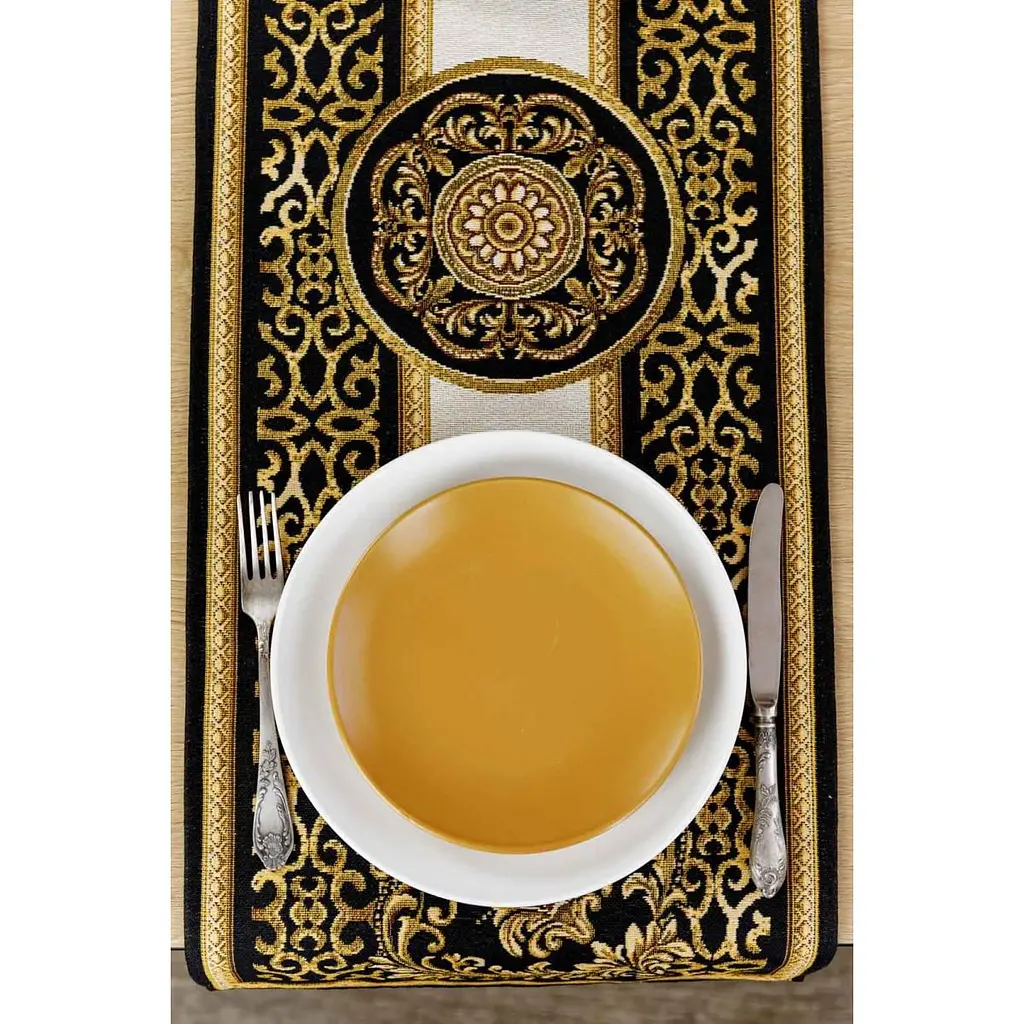 Ранер Прованс Baroque 140х40 см чорний з золотим (25440) - фото 5