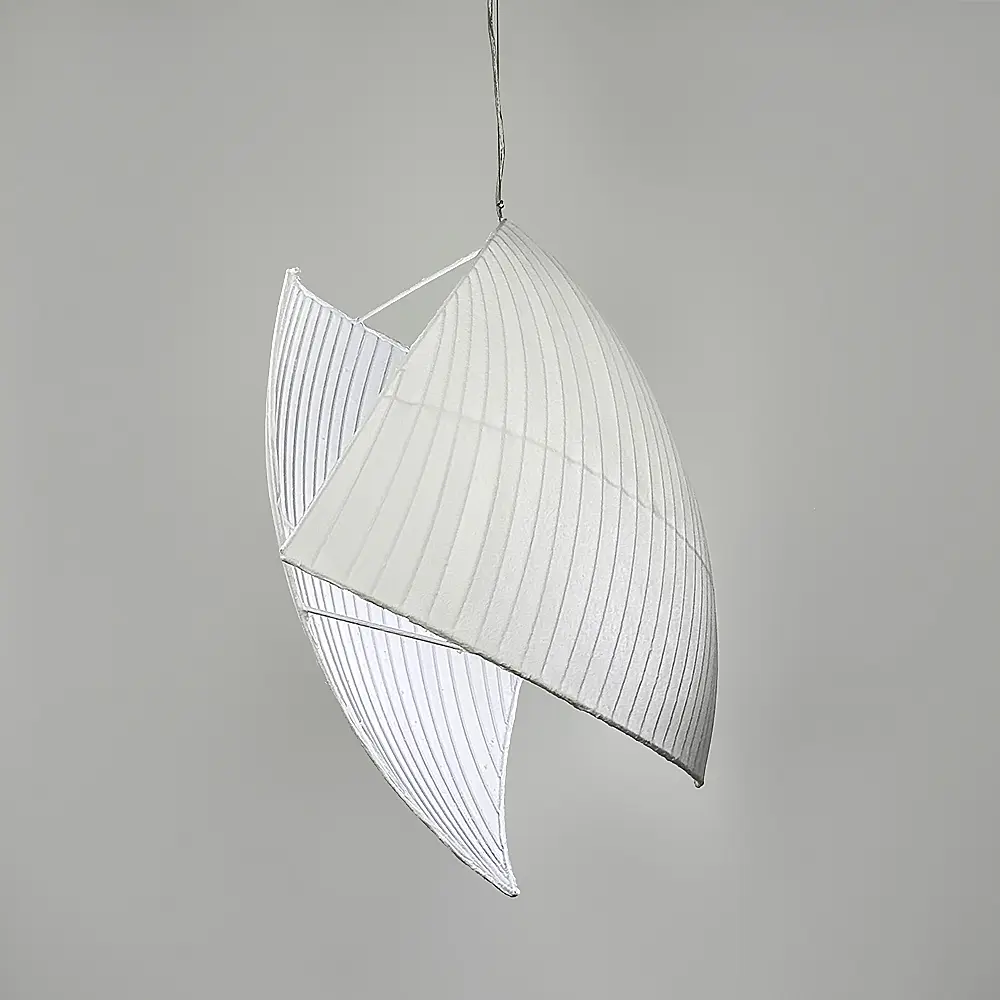 Люстра с 2-мя белыми фигурными пластинами из полимерного текстиля | Ст. PL 051-700*950-2 Line F - фото 5