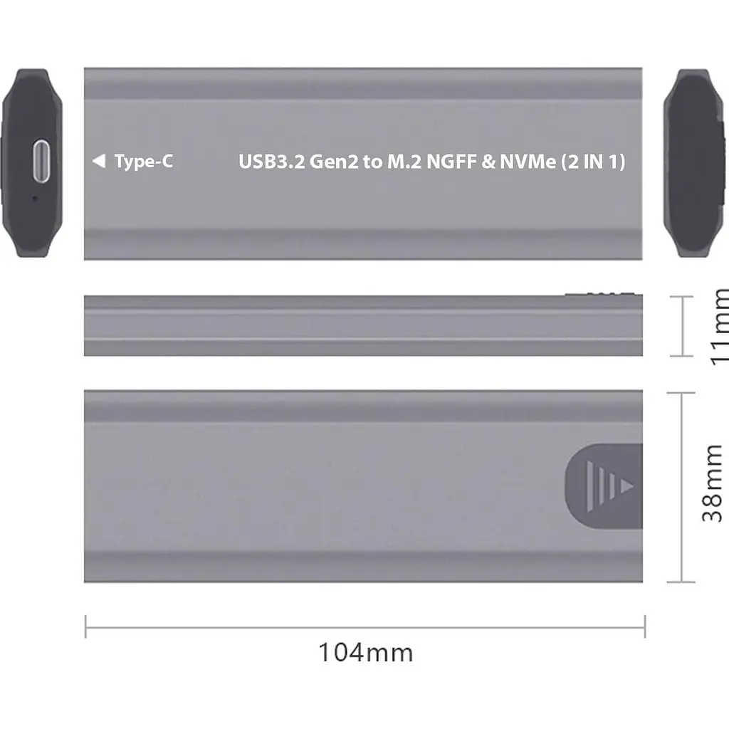 Зовнішня кишеня Dynamode M.2 SSD NVMe/SATA combo USB3.1 GEN2 USB-C (DM-CAD-SSD05) - фото 7