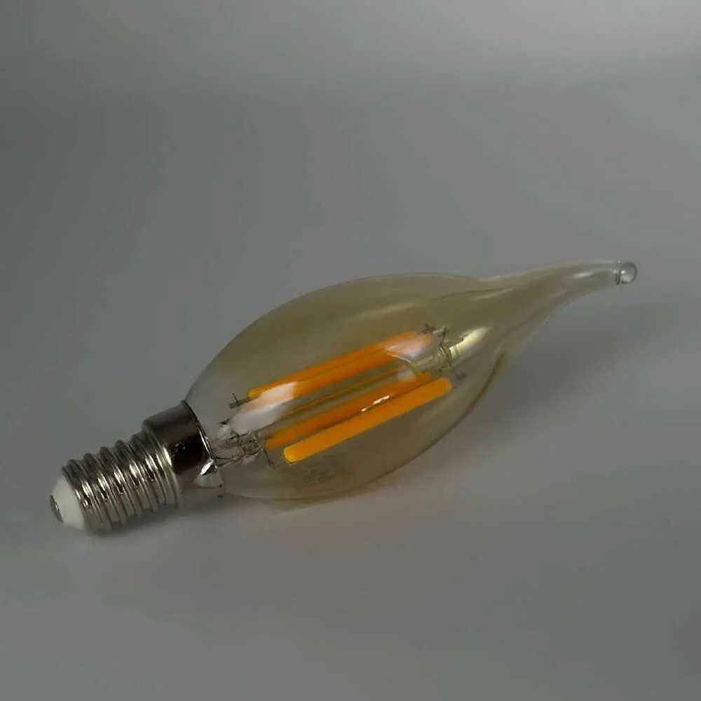 Лампа LED FILAMENT С37 6W E14 2200K на вітру VIOLUX ( 833092 ) - фото 3