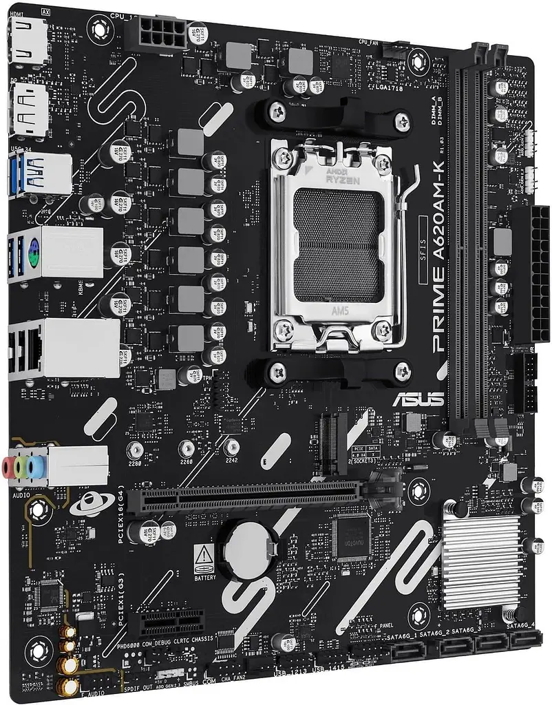 Материнська плата ASUS PRIME A620AM-K (PRIME A620AM-K) (Socket AM5, AMD A620A, Micro-ATX) - фото 2