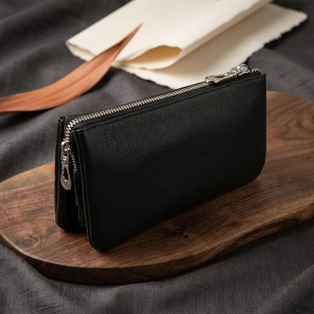 Місткий клатч на два відділення жіночий ST Leather 19246 чорний - фото 4