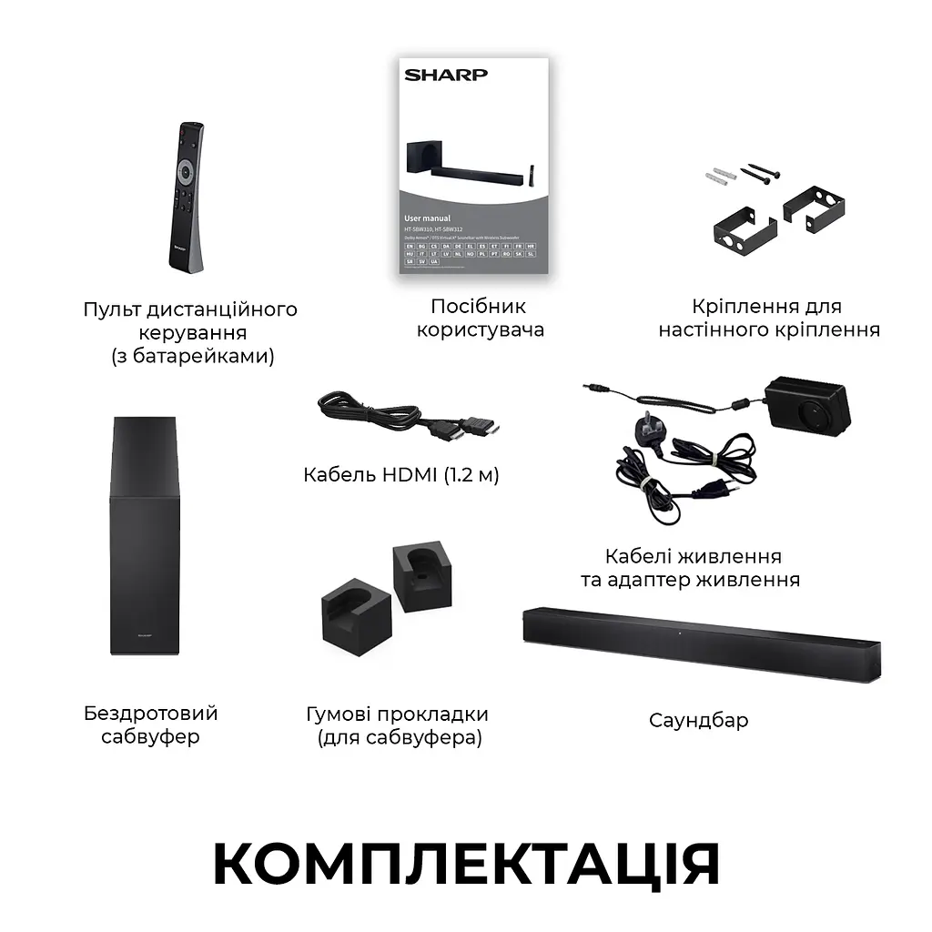 Саундбар Sharp HT-SBW320 Black - фото 11