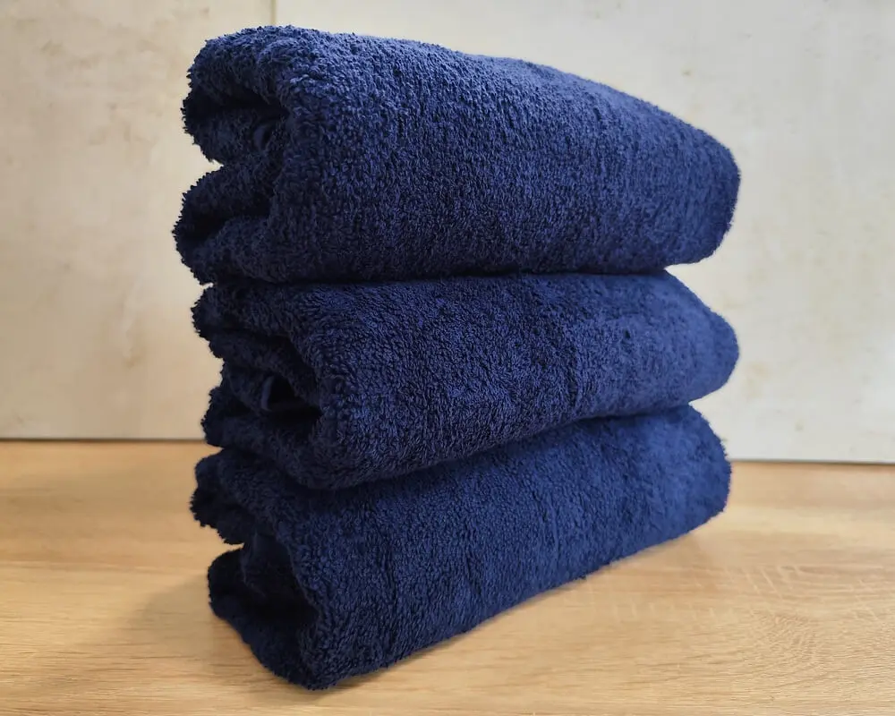 Набір турецьких махрових однотонних рушників Zeron 3 штуки 50х90 Dark Blue щільність 500 г/м2 - фото 2