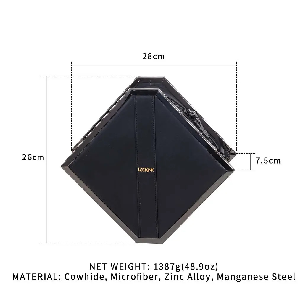 Сумка для секс-іграшок LOCKINK Mysterious Square Kink Bag, чорна, набір для бондажу в комплекті - фото 8