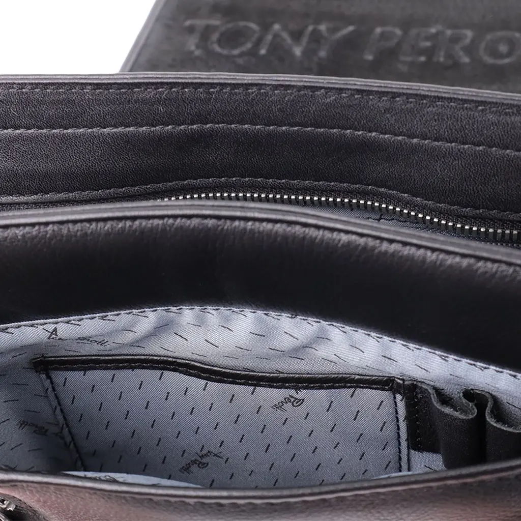 Чоловіча сумка через плече з м'якої натуральної шкіри Tony Perotti 20845_1 (9207-24 nero) чорна - фото 8