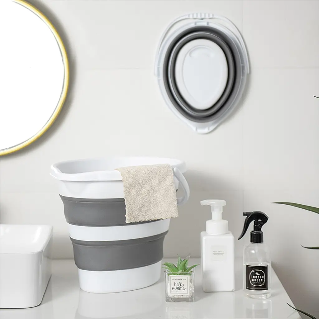 Ведро складное MBM My Home Bin-17 бело-серое 10 л (BIN-17 10L WHITE/GRAY) - фото 6