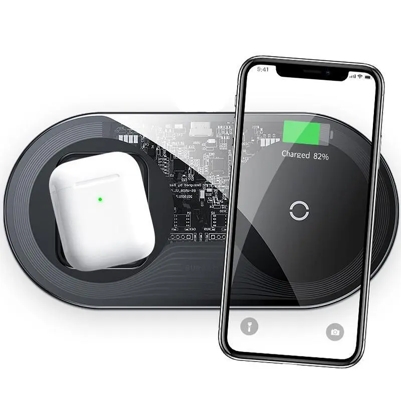 Беспроводное зарядное устройство для Baseus Simple Turbo Edition 2 in 1 (Phone + Watch) 24W TZWXJK-B01 Black - фото 2
