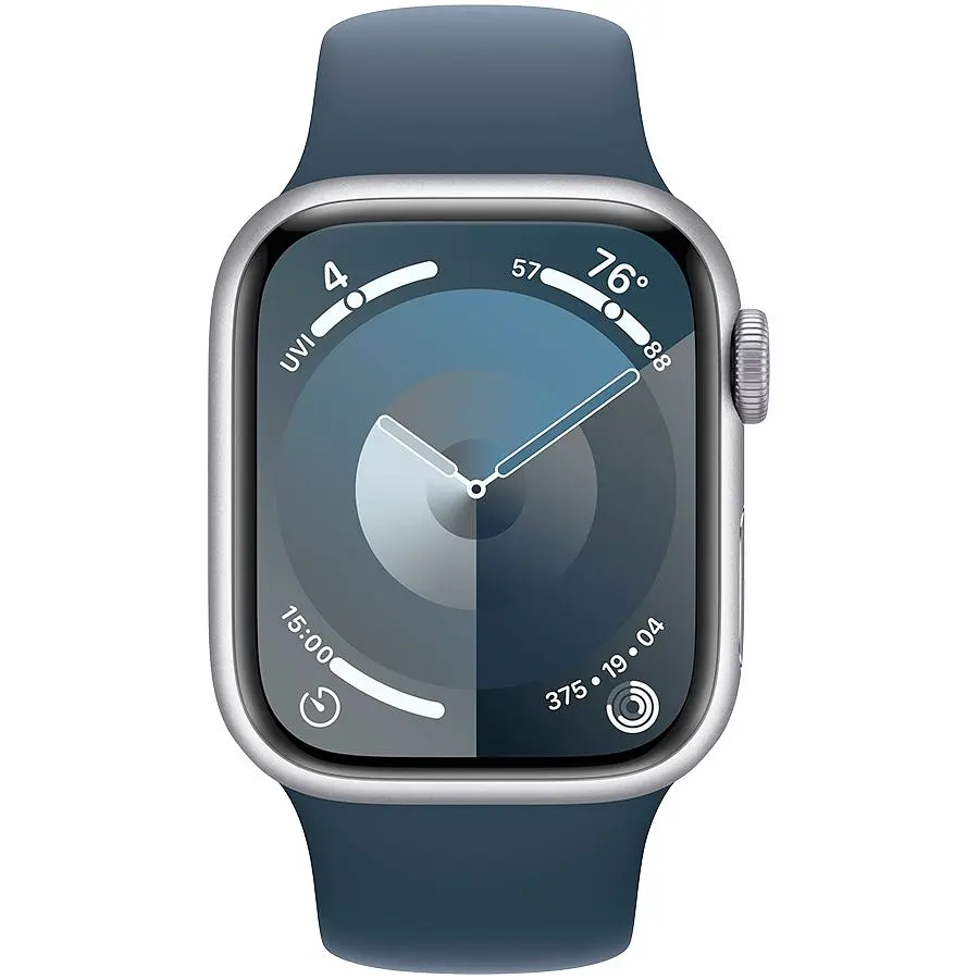 Годинник Apple Watch Series 9 GPS, 41mm, Silver, Storm Blue Sport Band, M/L (Grade C) Seller Refurbished - фото 2