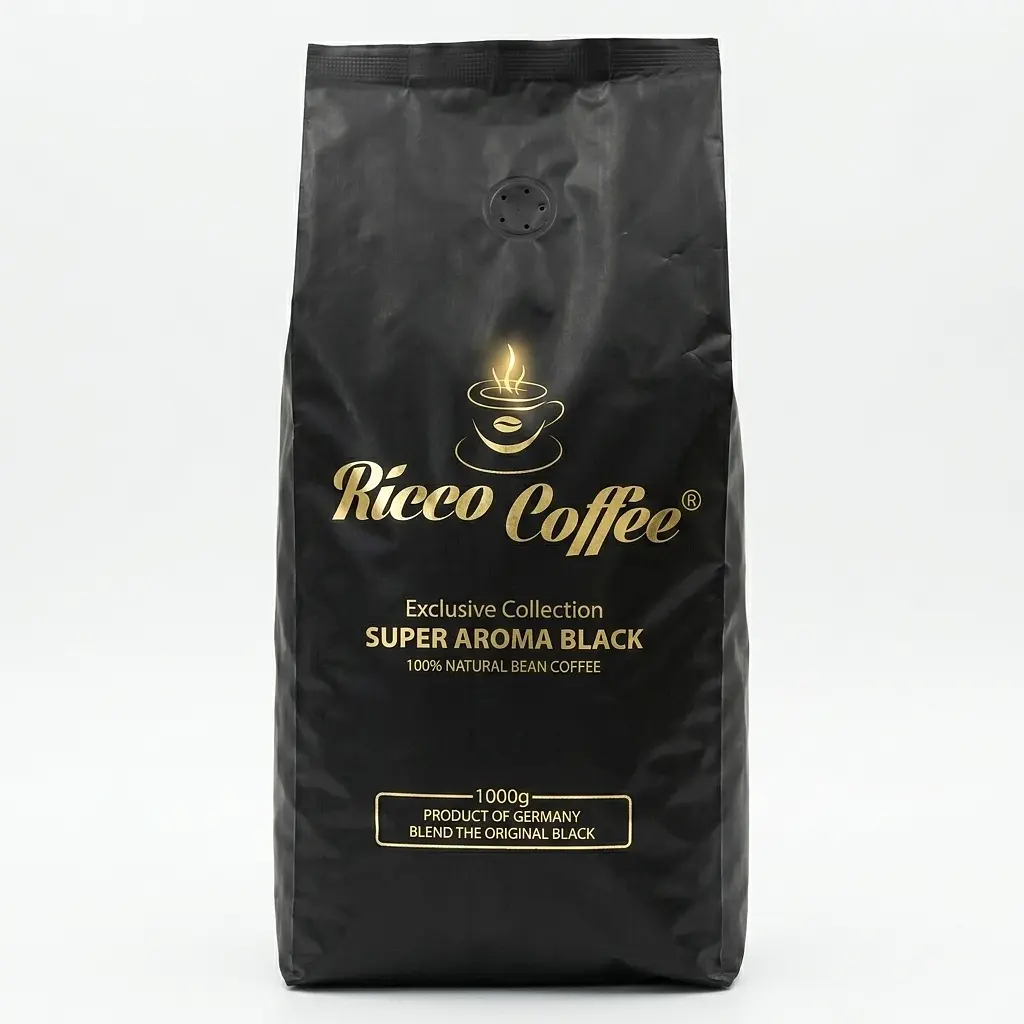 Кава в зернах Ricco Coffee Super Aroma Black 1 кг (60/40)