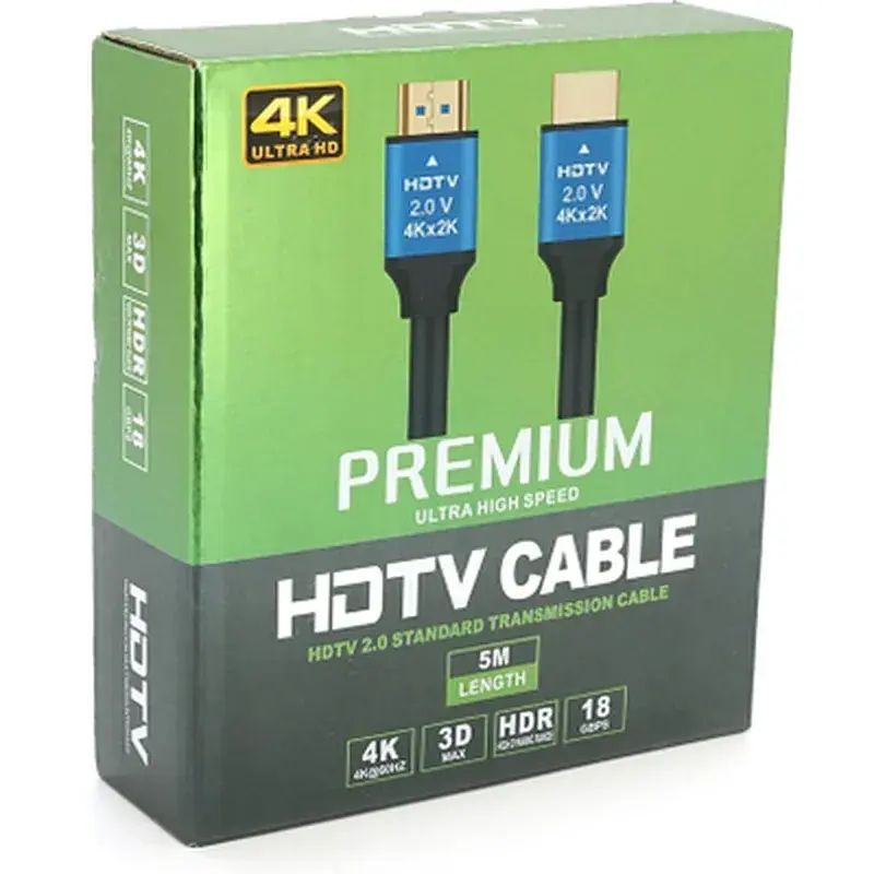 Кабель мультимедійний HDMI M to HDMI M 5.0m V2.0 4Kx2K black Merlion (YT-HDMI(M)/(M)4KV2.0-5.0m/19119) - фото 2