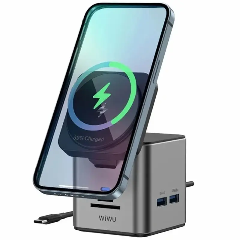 БЗП Wi-W025 Cube 9in1 USB-C + HUB Gray Wiwu teh0029894