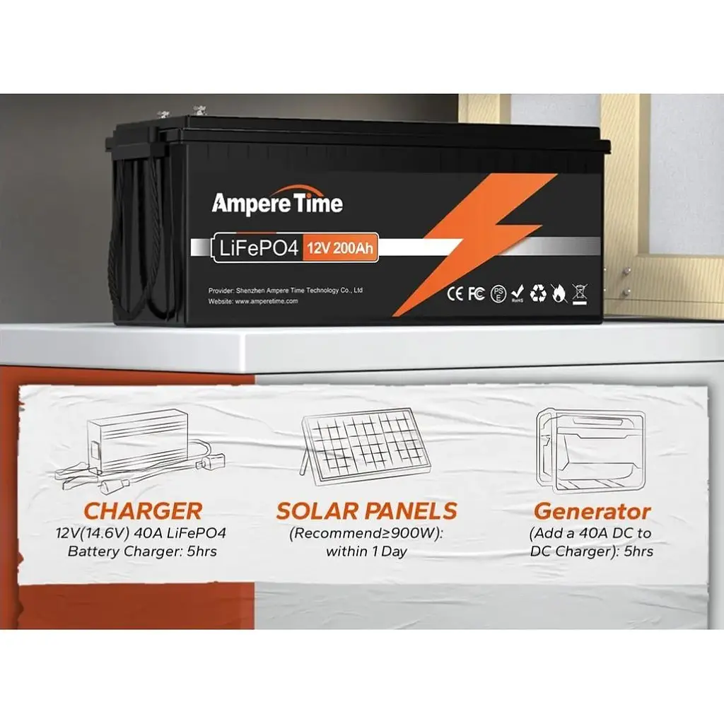 Акумулятор Li Time LiFePO4 12V [12.8V/200Ah/2560Wh] [123754] - фото 2