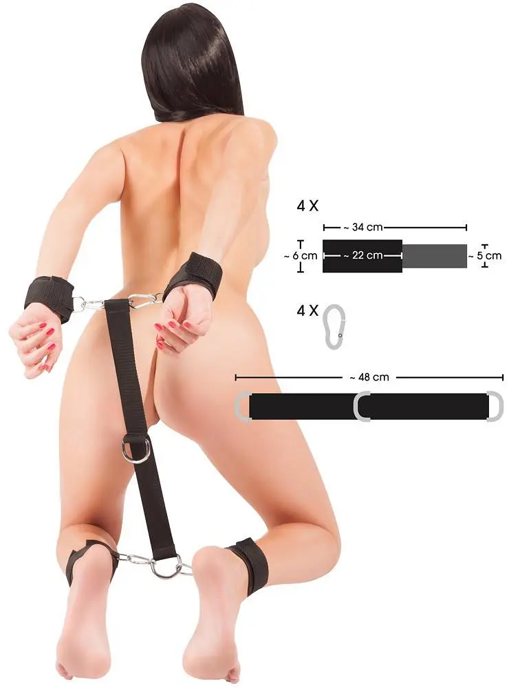 Фіксатори для рук та ніг Bad Kitty Hand-Fussfessel чорний - фото 4
