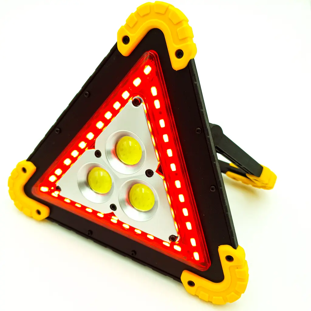 Акумуляторний LED прожектор 3 COB 35SMD RED зі знаком аварійної зупинки світлодіодний ліхтар UKC - фото 3