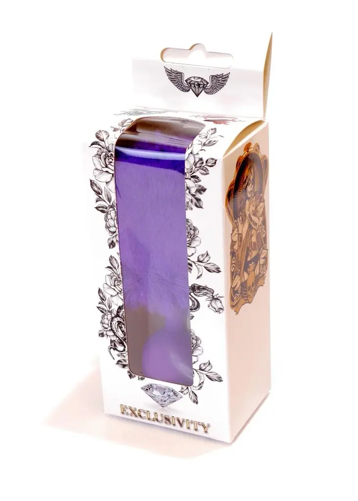 Анальна пробка Boss Jewellery Silicon Bunny Tail 6.5 см (фіолетовий) - фото 7