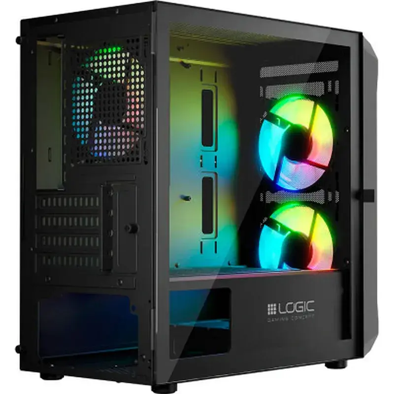 Корпус для ПК Logic concept PORTOS MESH+GLASS ARGB fans 3x120mm BLACK (AM-PORTOS-10-0000000-0002) - фото 8