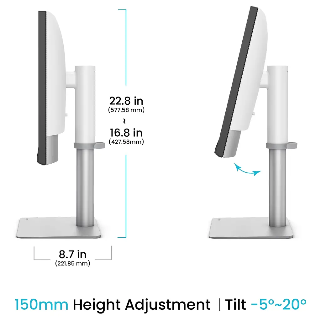 Монітор BenQ TFT 27` PD2730S, IPS, 5K, HDMI, DP, USB-C, USB-hub, HAS, Pivot, кол., білий - фото 4