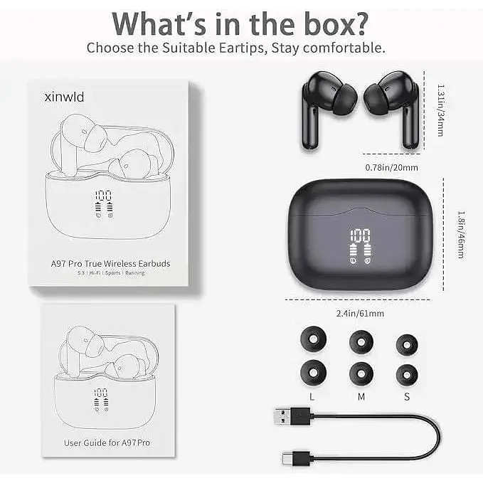 Бездротові навушники Xinwld A97 Pro Bluetooth 5.3 водонепроникні IP7 - фото 6