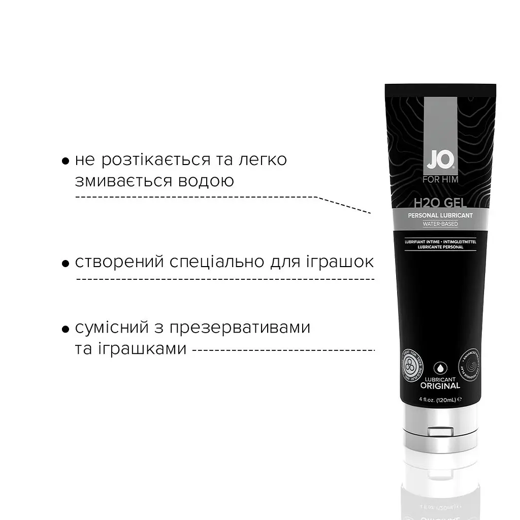 Густа змазка на водній основі JO H2O GEL — ORIGINAL (120 мл), рослинний гліцерин - фото 3