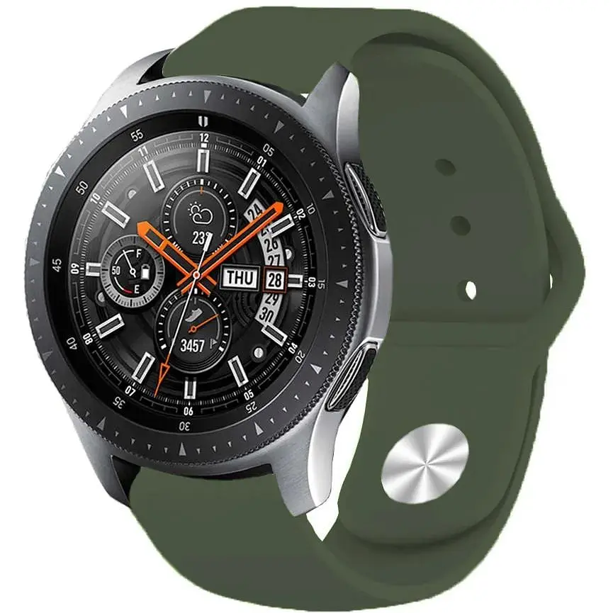 Силиконовый ремешок BeCover для Samsung Galaxy (20 mm)/Watch 5/ Watch 4 40/44mm/Watch 4 Classic 42 mm/Watch Active/Active 2 40/44mm/Watch 3 41 mm/Gear S2/Classic/Gear Sport Khaki (706184) - фото 3