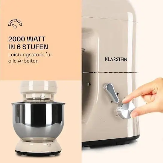 Кухонный комбайн тестомисс Klarstein Bella 2000 Вт 5 л. (10008232) - фото 2