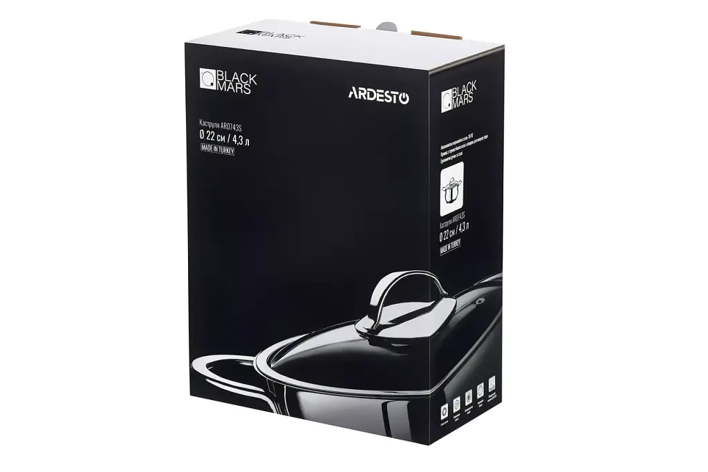 Каструля Ardesto Black Mars 1.8 л 16 см нержавіюча сталь (AR0718S) - фото 8