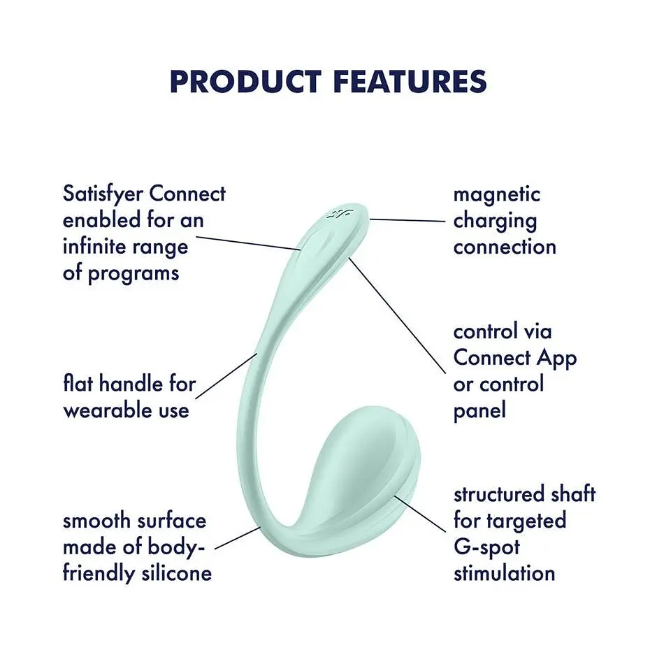 Смарт-віброяйце Satisfyer Smooth Petal Connect App Mint - фото 8