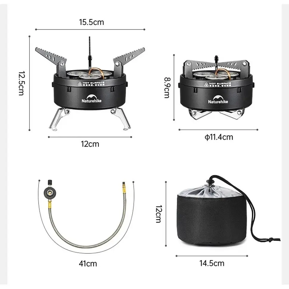 Пальник газовий Naturehike CNK2450CF019 трьохконфорковий (1047-6975641889045) - фото 9
