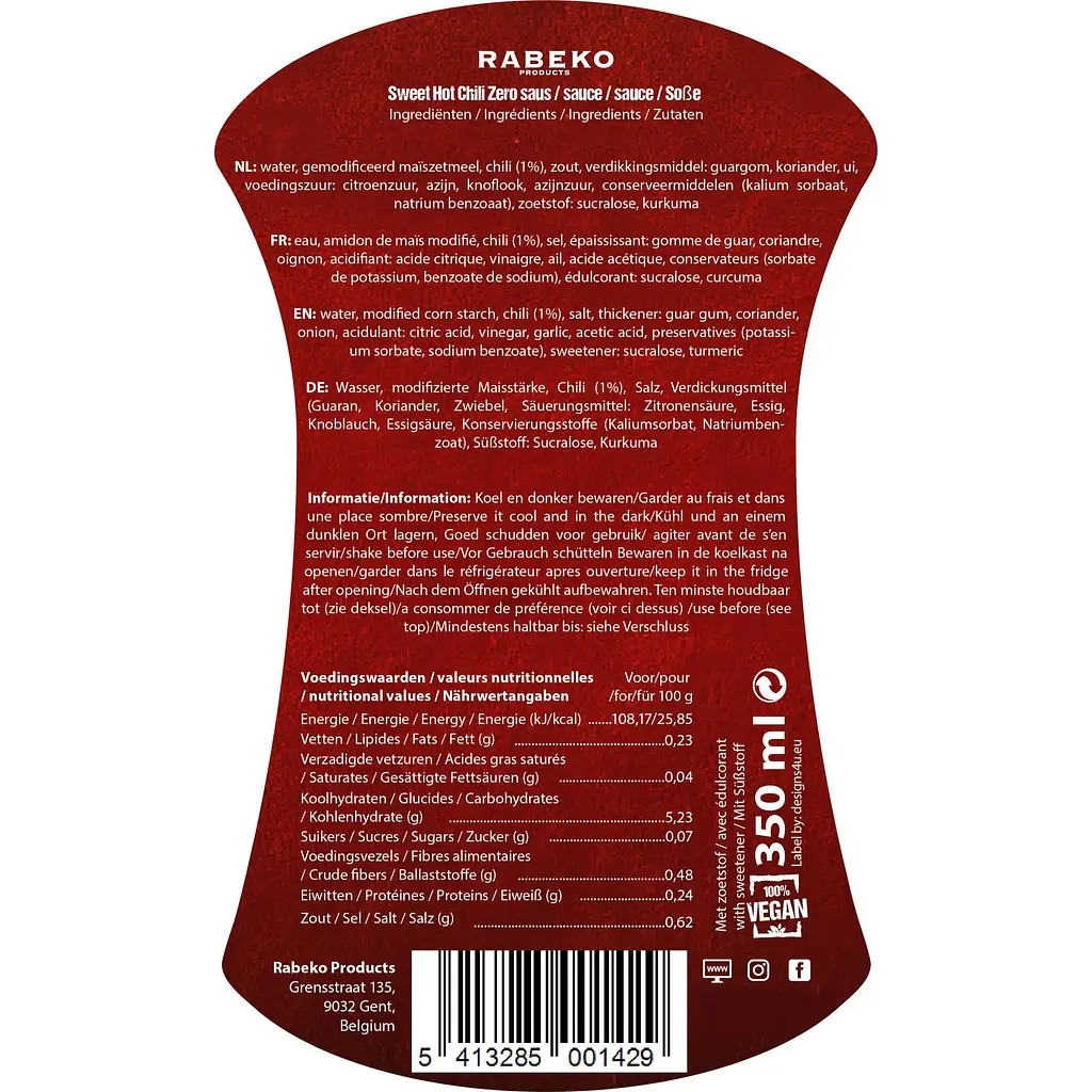 Соус Rabeko Sauce Zero Sweet hot chili 350 мл - фото 2