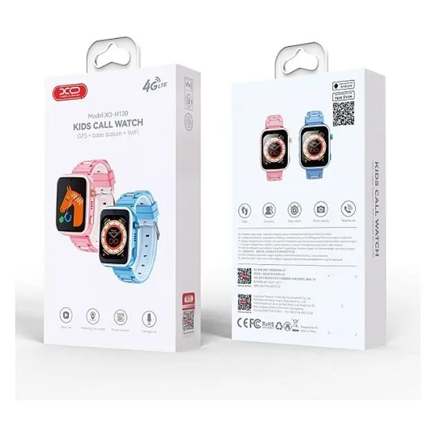 Дитячий смарт-годинник XO H130 4G GPS рожевий - фото 3
