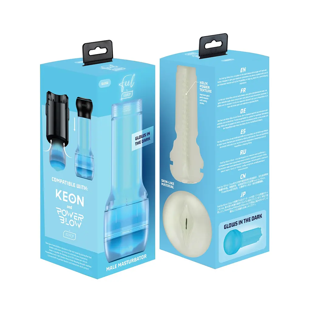Мастурбатор Kiiroo Feel Glow PBC, сумісний з PowerBlow, Control та Keon, світиться в темряві - фото 8