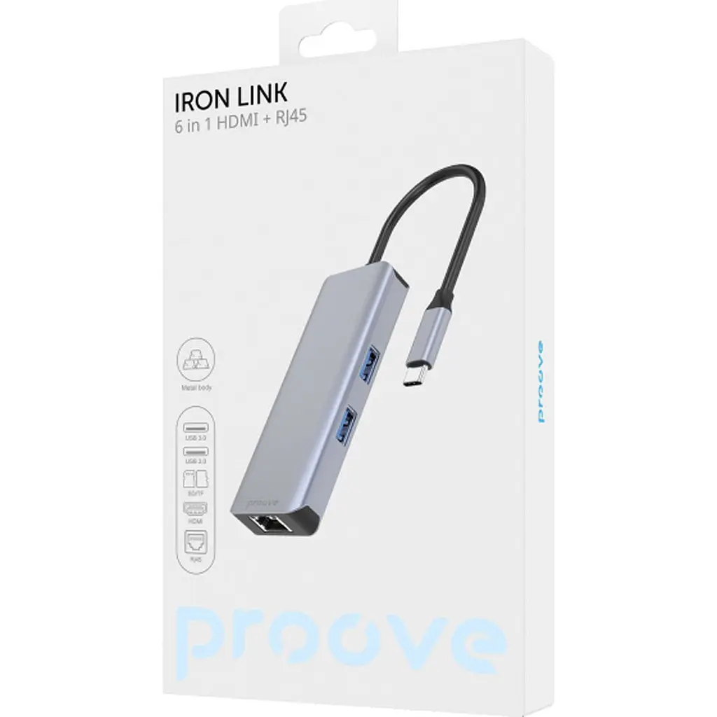 USB-хаб Proove Iron Link 6-in-1 (HBI700010004) [125131] - фото 3