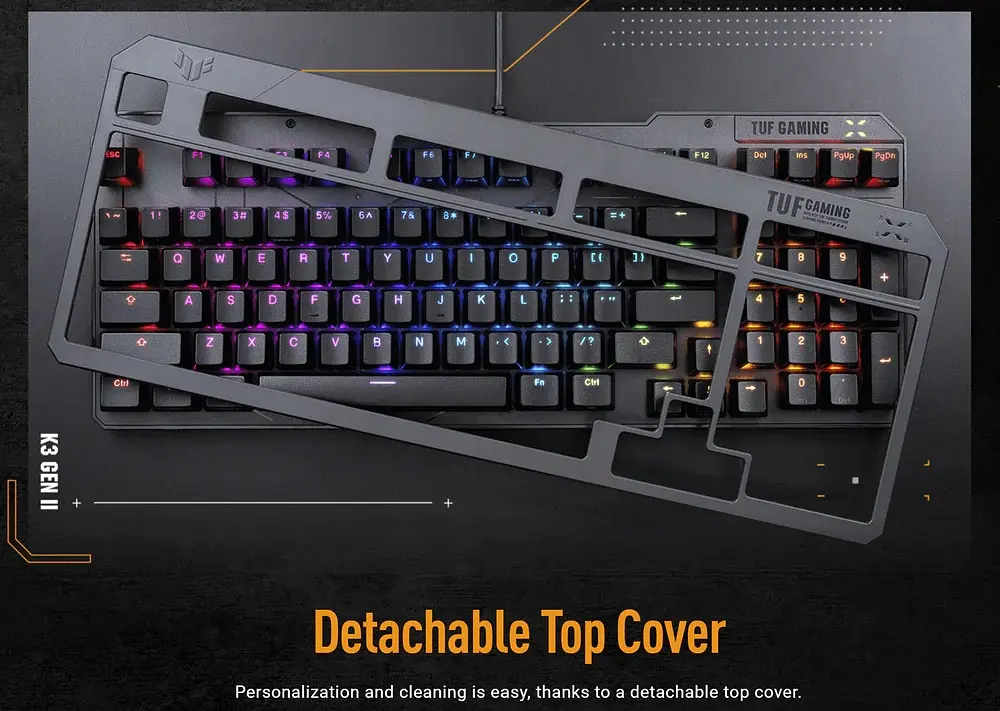Клавiатура Asus TUF Gaming K3 Gen II Opti-Mech RGB 97key Switches ABS Black (90MP0390-BKMA00)_promo - фото 8