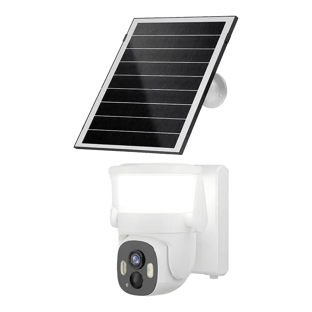 IP PTZ-відеокамера автономна з WiFi, прожектором та сонячною панеллю 3Mp Light Vision VLC-6103WLS White (Lamp+Solar) (CareCam Pro) f=3.6mm, на акумуляторних батареях (75-00352)