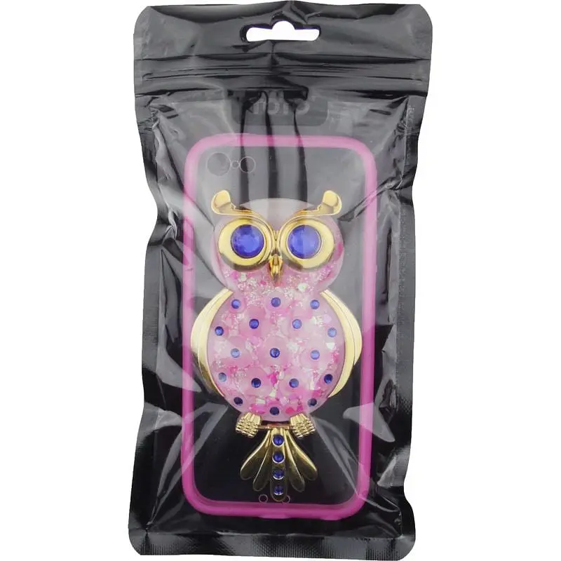 Чохол-накладка Toto TPU Case Decorative Stones IPhone 5/5S/SE Owl Pink - фото 2