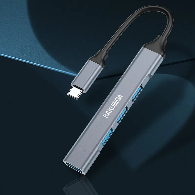 Концентратор конвертор USB Hub Kakusiga KSC-752 Type-C на 4 порта USB 3.0 USB 2.0x3 - фото 5