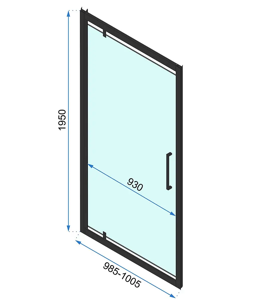 Душові двері Rea Rapid Swing 100 REA-K6410, прозорий, чорний - фото 7